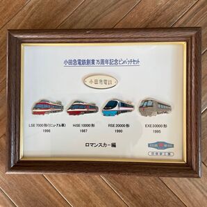 小田急電鉄創業75周年記念ピンバッチセット ロマンスカー編 額 *緑青あり