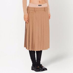 MIU MIU fully-pleated skirt 36 ベージュ 2023SS