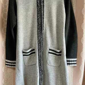 新品 Super Beauty ロングコート 38サイズ カーディガン ビジュ ニット ニットロングカーディ