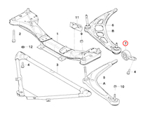 ●[6ヶ月保証]BMW E46 フロント ロアアームブッシュ/ロアコンブッシュ 左右 ブラケット付き 31126757623 318i 320i 323i 325i 328i 330i_画像2