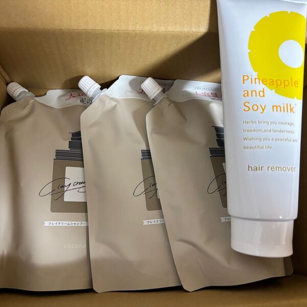 未使用 ココネ クリーム シャンプー & 試しのみ パイナップル 豆乳 配合 除毛クリーム クレイクリームシャンプー