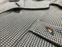 Arnold Palmer アーノルドパーマー MAサイズ メンズ パジャマシャツ オープンカラー 千鳥格子 ロゴ刺繍 長袖 綿100% 黒×オフホワイト_画像5