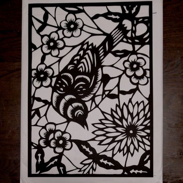 切り絵 ハンドメイド 鳥切り絵
