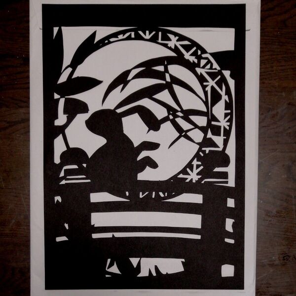 切り絵 ハンドメイド ウサギ切り絵