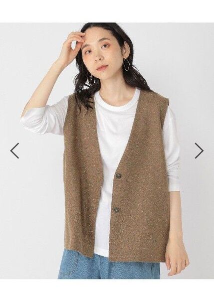 スタジオクリップ ブラウン ツイード風ベスト ジレ 新品未使用タグ付き FREE SIZE・未使用