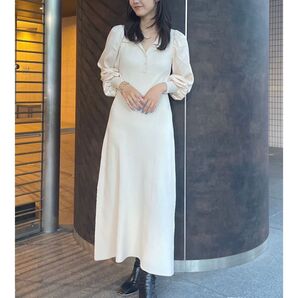 保管のみ ラグナムーン シャツカラー ドッキング ニット ワンピース