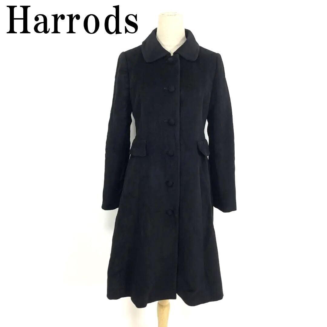 LA4588 ハロッズ ロングコート アンゴラ ウール Harrods ブラック裏地有 黒 2