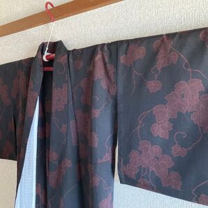 黒に蔦 夏着物 150/66 単