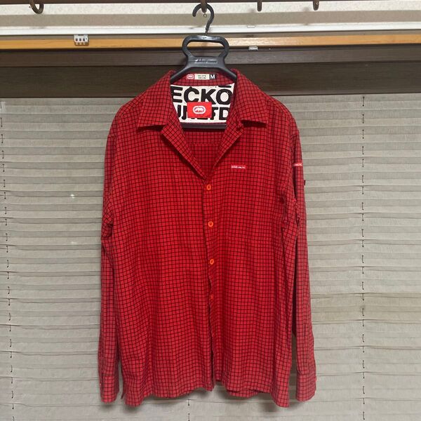 ECKO UNLTD レッドチェック長袖シャツM