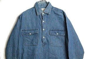 90's 00's Jクルー J.CREW 長袖 プルオーバー デニムシャツ (XS) 90年代 USED 古着 旧タグ