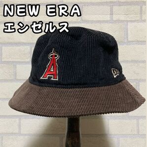 ニューエラ NEW ERA エンゼルス バケットハット コーデュロイ MLB公式 ツートンカラー ロサンゼルス LA ANGELS