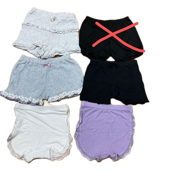 女の子 オーバーパンツ 6枚セット パンツ 新品1枚 中古5枚