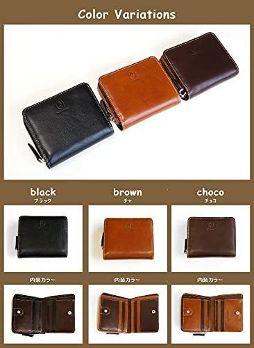【新品・送料無料】Hush Puppies マゴ ラウンドファスナー二つ折り財布 HP0346 黒色
