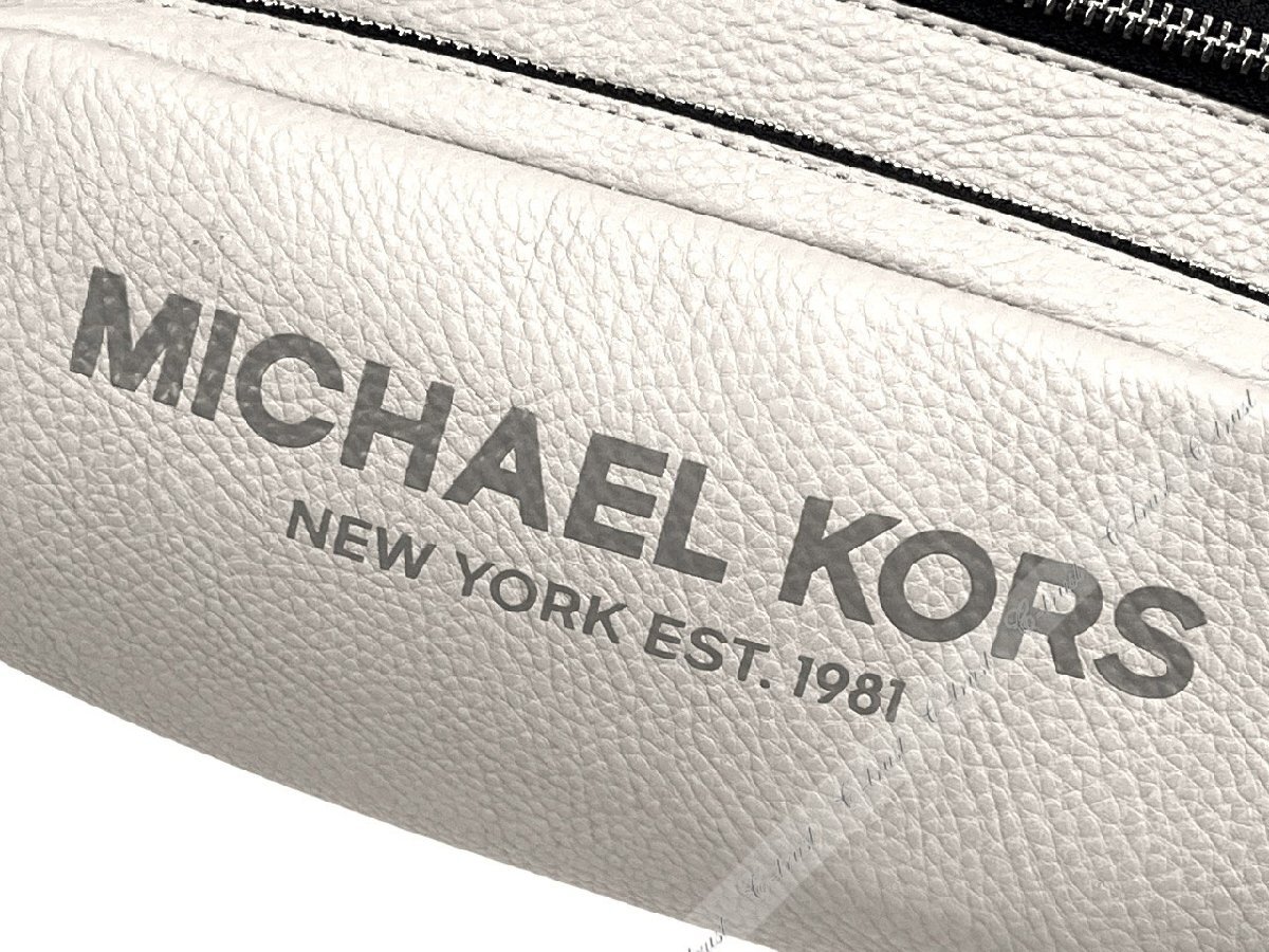 L145.. MICHAEL KORS マイケルコース BAG ボディバッグ ショルダー ウエスト ポーチ レザー ベルト ロゴ ★ PEARL GREY