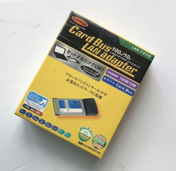 Corega コレガ Card Bus LANカード LANアダプタ イーサネットLANアダプタ CG-FE2CBTXD 動作未確認