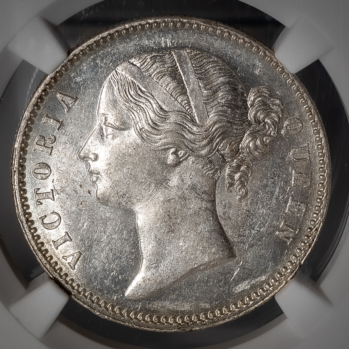 19年 インドルピー ベンガル総督府 NGCスラブ銀貨