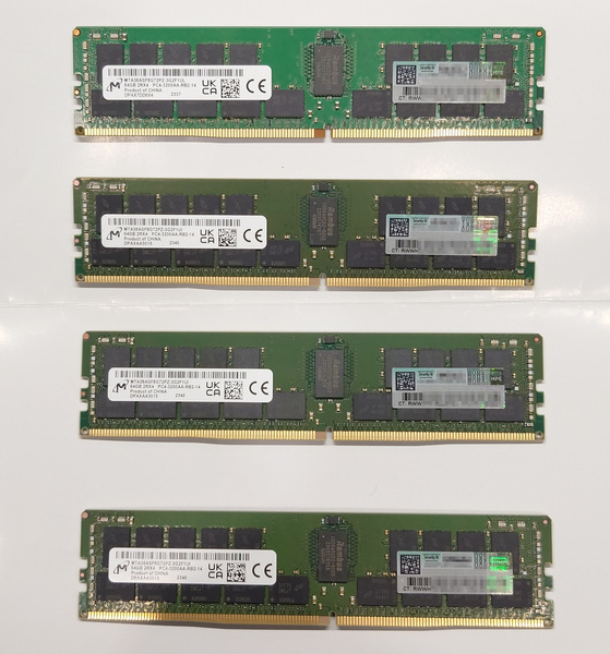 HPE 64GB (1x64GB) 2Rx4 DDR4-3200 RDIMM 4枚セット(サーバ用メモリ)