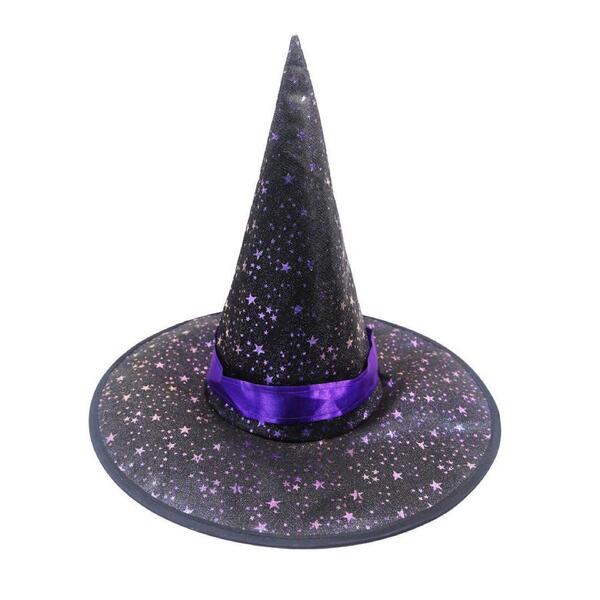 きらめく星空のハロウィーン帽子。 魅惑的な夜空パーティー ハット