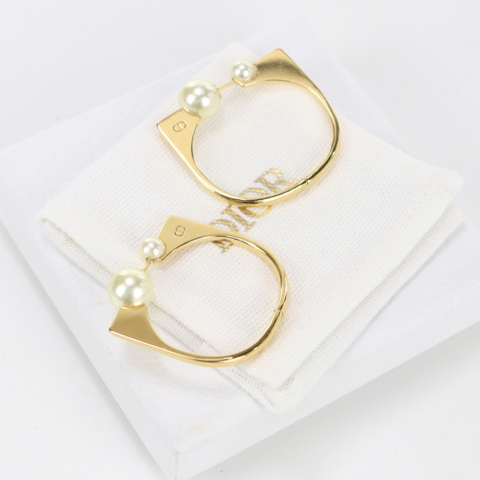 中古良品 Dior ディオール ピアス パール ピアス レディース ゴールド