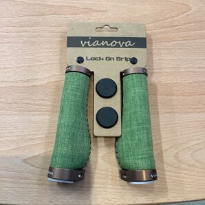 新品未使用 オシャレグリップ エルゴンロックオングリップ キャンパス生地 vianovaオリジナル グリーン