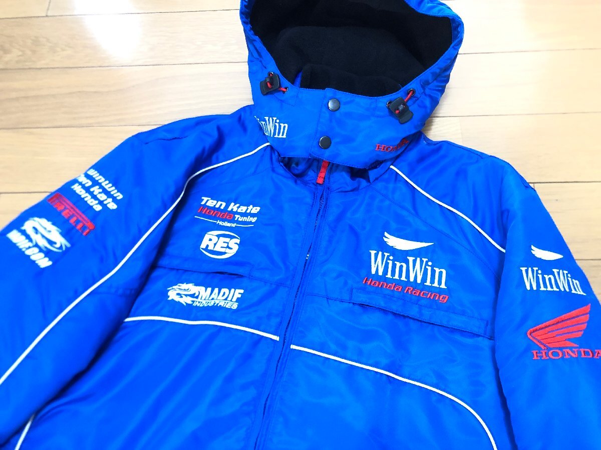 絶版希少■WinWin Ten Kate Honda Racing サーキット スタッフ フード付きジャケット■Lサイズ