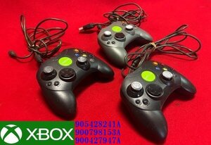 ◇現状品【マイクロソフト社【【XBOX】ゲームコントローラー 3組】905428241A 900798153A 900427947A】部品取りに!Q02176