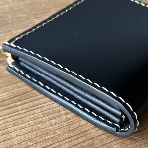 ハーフサイズL型ファスナーウォレット【送料無料】手縫い・AlpsLeatherコードバン・ブラック・カラーオーダー可 solorileather.blog.jp