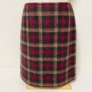 MAXMARA WEEKEND マックスマーラ ウィークエンド ウール チェック スカート 36 レッド系 美品 S