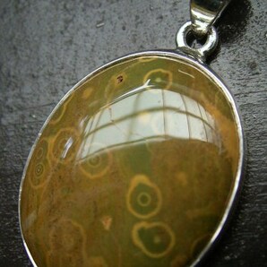 silver925 オーシャンジャスパーペンダントトップ 3.7センチ 天然石 パワーストーン