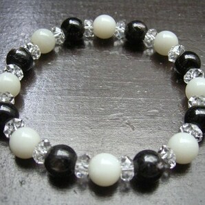 ハイパーシーンxムーンストーントxカット水晶ブレスレット 天然石 パワーストーン