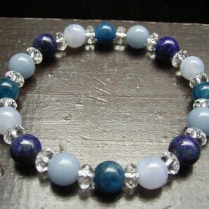 アパタイトxエンジェライトxブルーレースxラピスラズリ 天然石 パワーストーン