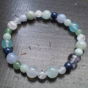 ストーンミックスブレスレット*ブルー* 天然石 パワーストーン