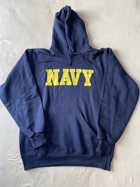 M 即決、新品未使用、US NAVY トレーニングパーカー SOFFE MADE IN USA 裏起毛 PX 米軍 横須賀より GIM,RUN,