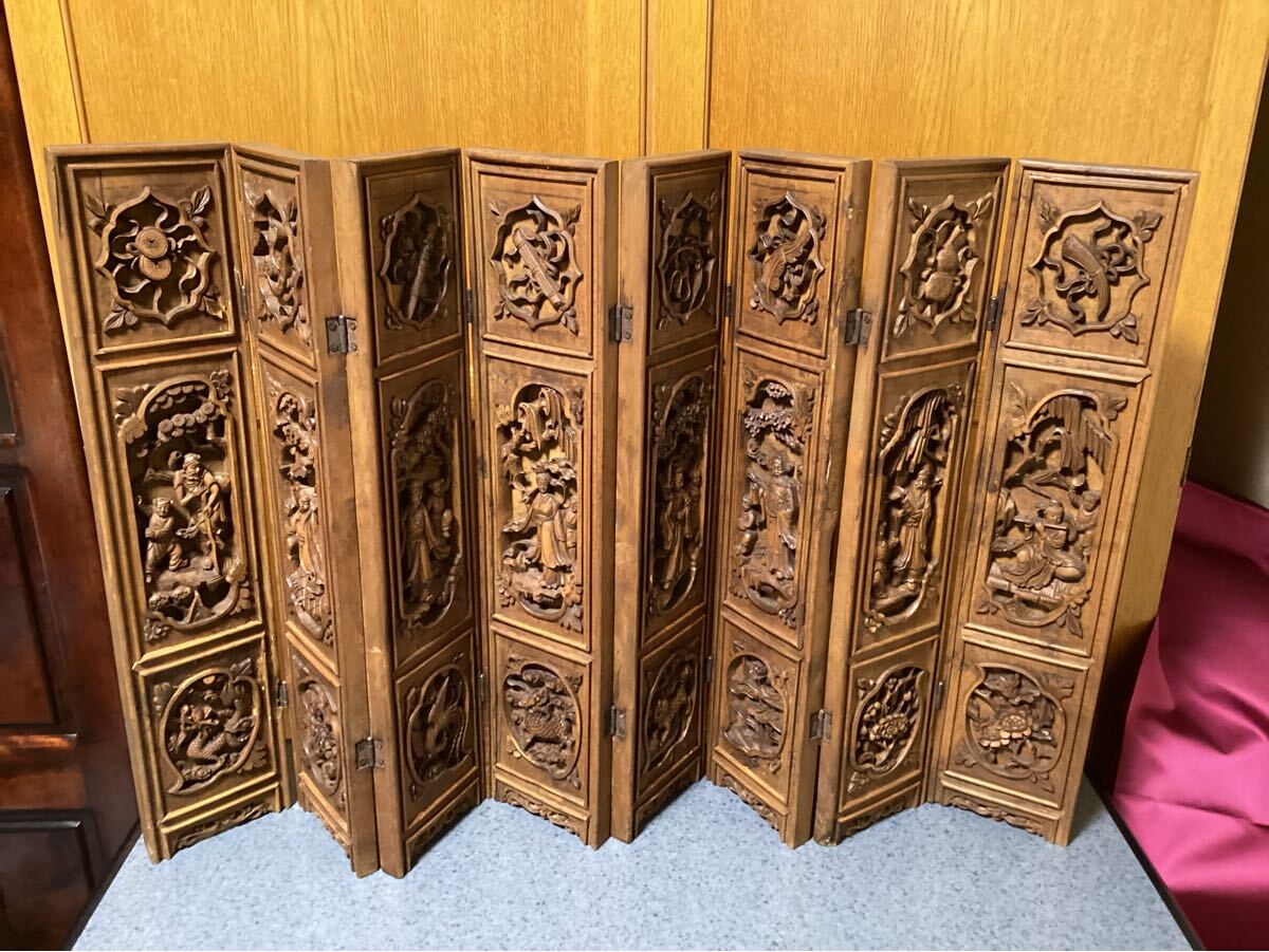 Yahoo!オークション -「木彫り」(屏風、パーティション) (家具 Yahoo!オークション -「木彫り」(屏風、パーティション) (家具