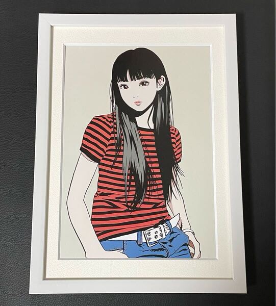 【江口寿史】額装品『東京彼女』③ / A4サイズ 額入り イラスト ポスターライクデザイン