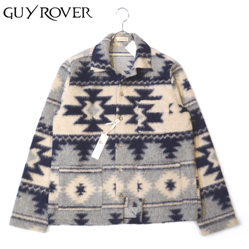 【50%OFF・新品・L】GUY ROVER(ギローバー)ポリウールアクリルシャギー オルテガ柄ユーロワークカバーオール NV×IV GR304-532706