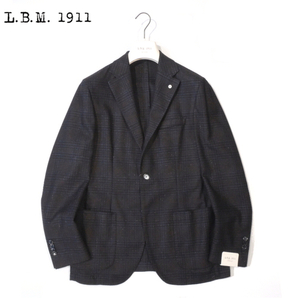 【40%OFF・新品・48】L.B.M.1911(エルビーエム)JIM ウールナイロンポリグレンチェック ガーメントダイ3Bジャケット ブラック 2882-25536