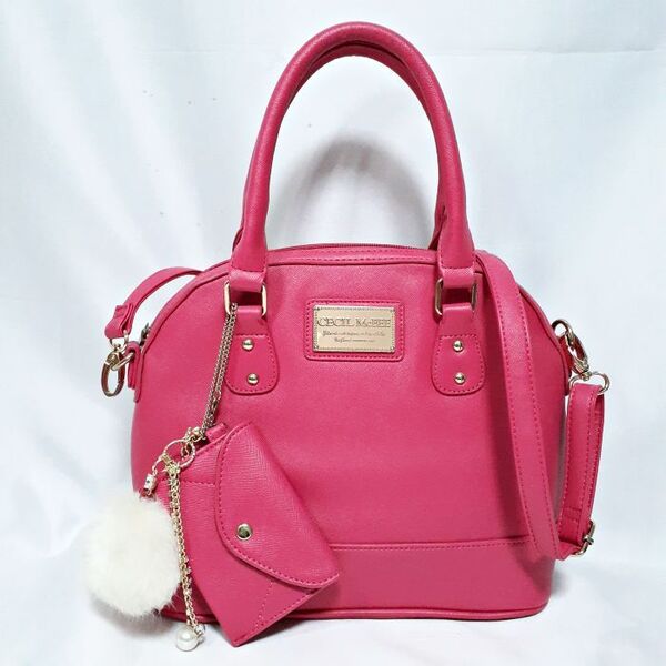 CECIL McBEE セシルマクビー レザー 2way ショルダーバッグ ハンドバッグ ピンク