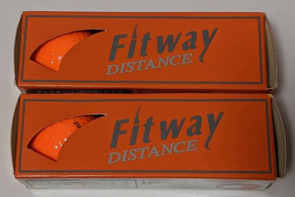 【未使用】ゴルフボール Fitway DISTANCE (フィットウェイ ディスタンス) カラーボール オレンジ 2スリーブ 6球 | 色付き 飛距離 ソフト