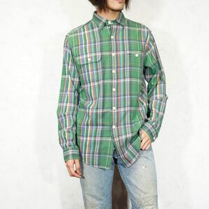 *SPECIAL ITEM* USA VINTAGE Polo by Ralph Laurenアメリカ古着ポロバイラルフローレンチェック柄ワークデザインフランネルシャツ