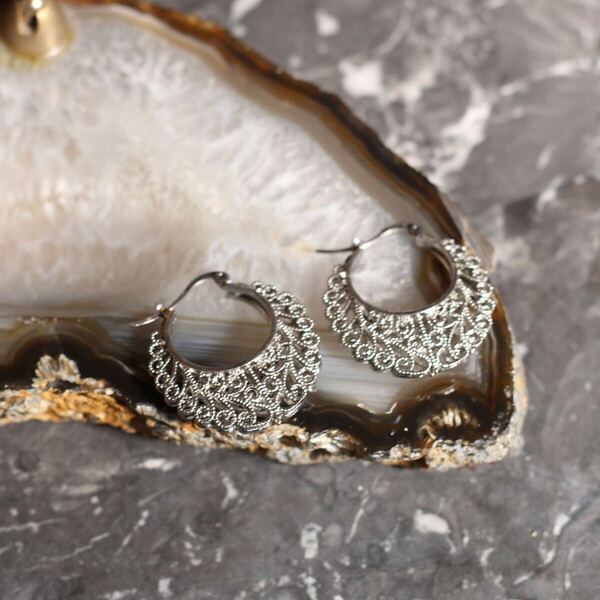 USA VINTAGE METALWORK DESIGN EARRING/アメリカ古着メタルワークデザインピアス
