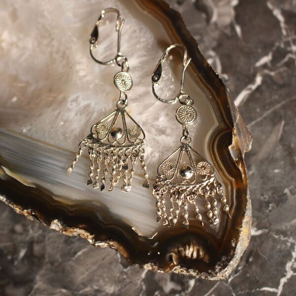 USA VINTAGE SWING DESIGN EAR CLIPS/アメリカ古着ぶら下がりデザインイヤリング