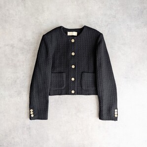 Plage Tweed ジャケット ツイードジャケット ブラック プラージュ ノーカラージャケット