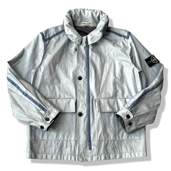 【2001SS】STONE ISLAND(ストーンアイランド) ラミネーテッドナイロンジャケット M ポールハーヴェイ期 コンパスロゴ ビンテージジャケット