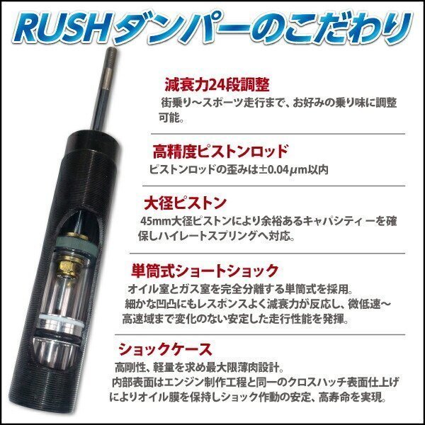 RUSH 車高調 【車高短モデル】 21 マジェスタ GWS214 【セダンクラス】 フルタップ 全長調整式 車高調 新品 1台分 即納 RUSH 車高調 【車高短モデル】 21 マジェスタ GWS214 【セダンクラス】 フルタップ 全長調整式 車高調 新品 1台分 即納