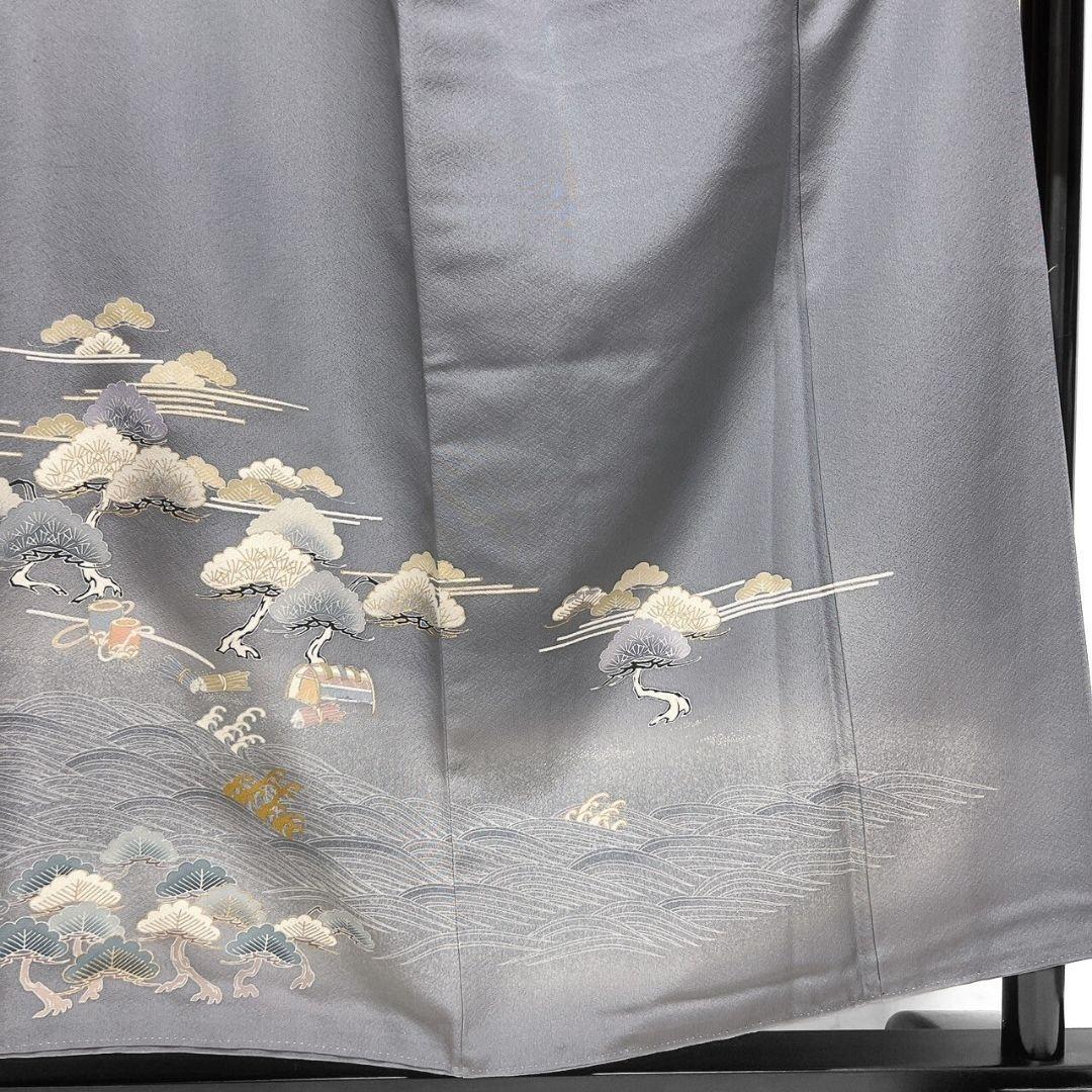 金彩　松模様　波模様　霞　色留袖　着物　122a p 金彩 松模様 波模様 霞 色留袖 着物 122a p