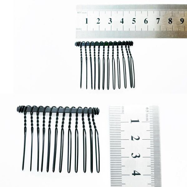 ワイヤーコーム12足12個お得なセット高品質ヘアアクセサリーヘアコーム手作りパーツDIY夜会巻きムダ毛の悩み解決前髪コーム送料無料