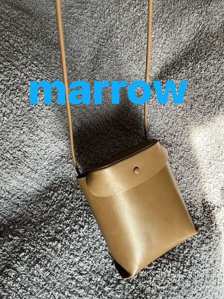 マロウ MARROW 牛革製 お弁当型 ポシェット ショルダーバッグ マロン色 レア ☆M2027