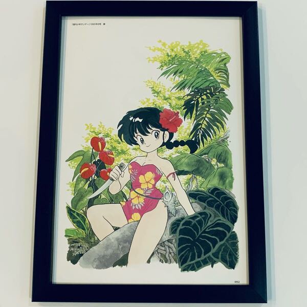 らんま1/2 イラスト 額付き A4サイズ 高橋留美子 ポスター風 インテリア 印刷物 額入り 水着 額装品