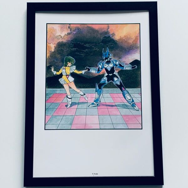 ウイングマン■イラスト■額入り■A4サイズ ポスター風 インテリア 桂正和 印刷物■フレーム 額装品/